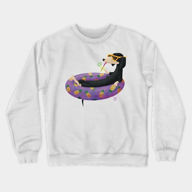 Chilling sausage dog Crewneck Sweatshirt by Emma Wiklund Art